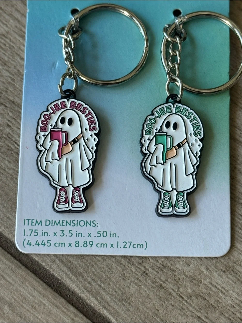 Friendship Keyring Set - Ghost Besties Pink & Green